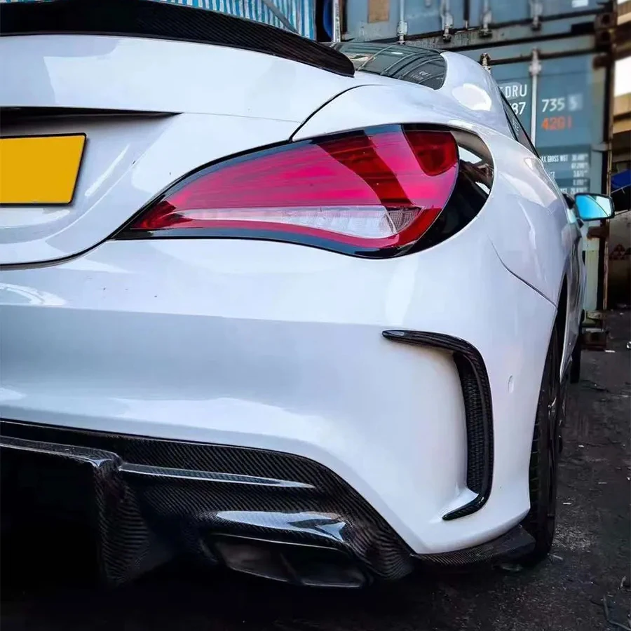 Фото Для Mercedes Benz CLA Class W117 CLA45 CLA260 CLA200 Бампер из углеродного волокна, нож для ветра, противотуманная фара, вентиляционное отверстие, декоративная полоса, комплект кузова №4