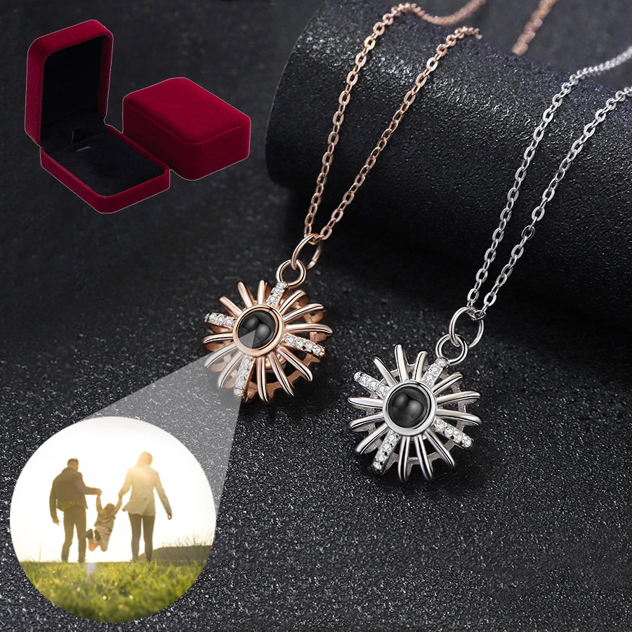Personalized Projection Photo Necklace 925 Sterling Silver Custom Photo Pendant Necklace For Women 2023 New In Fine Jewelry Gift