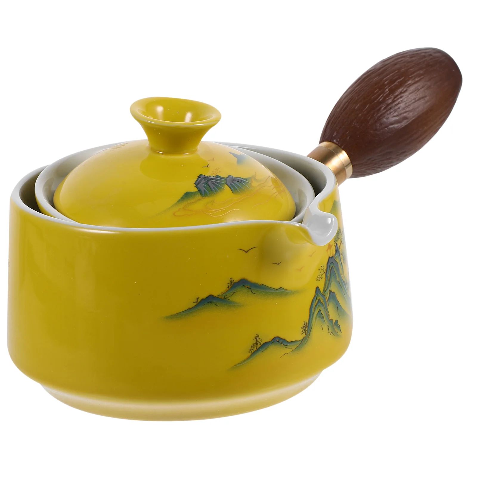 

Portable Ceramic Teapot Household Tea Kettle with Side Handle 360 Degree Rotation Ceramic Tea Maker