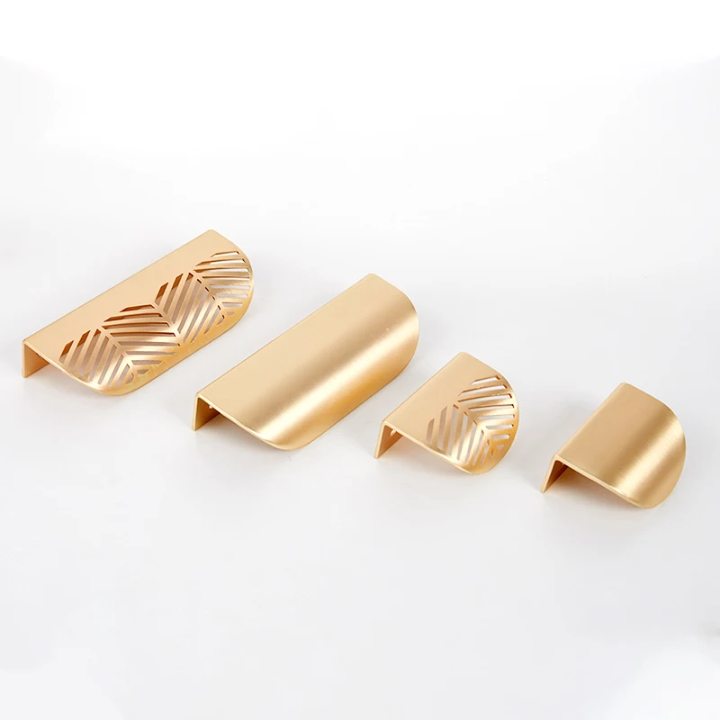 

Латунные золотые ручки в форме листа для шкафа, мебельные ручки, медные ручки для выдвижных ящиков