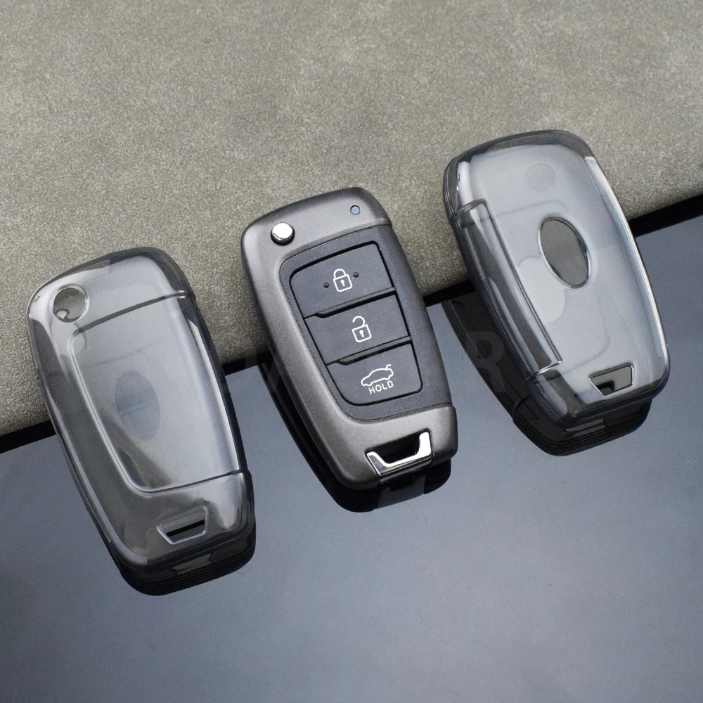 

Для Hyundai Elantra Solaris Genesis Santa Fe Azera Tucson I30 I35 I40 KONA ТПУ автомобильный флип-чехол для ключей, держатель для брелока, чехол