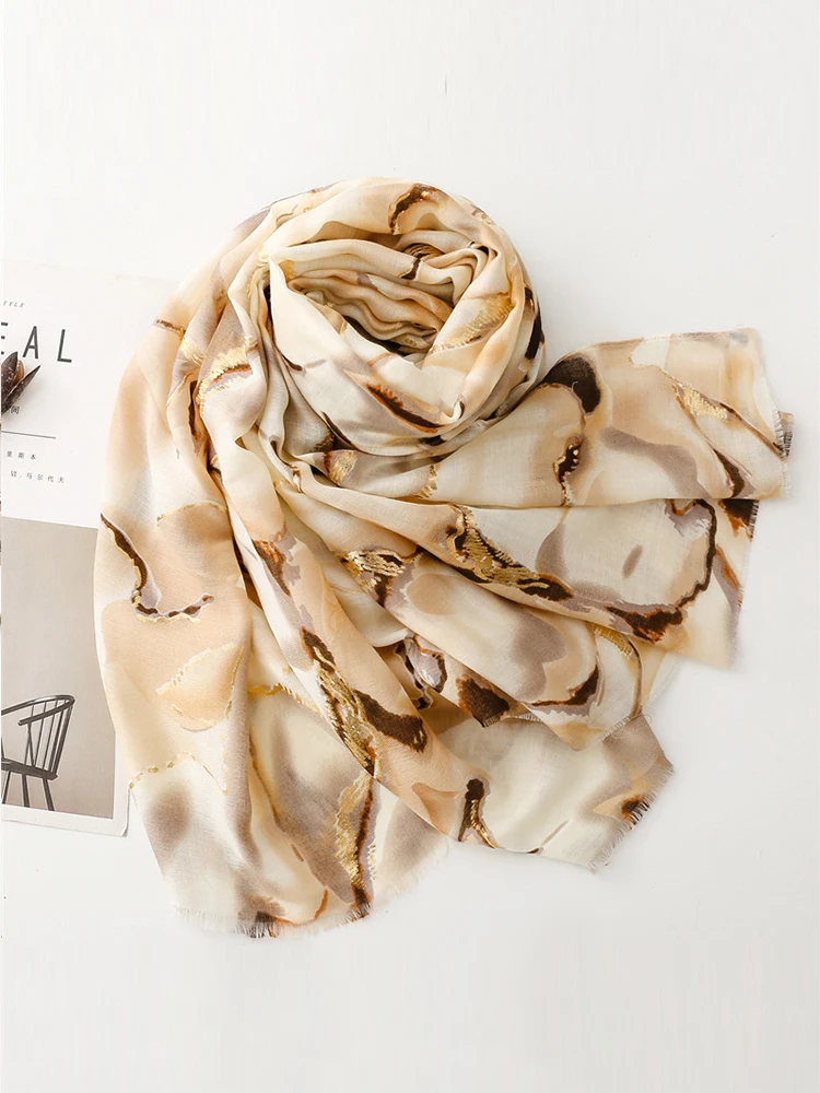 Элегантный женский шелковый шарф на лето Пляжная шаль милый богемный хиджаб с