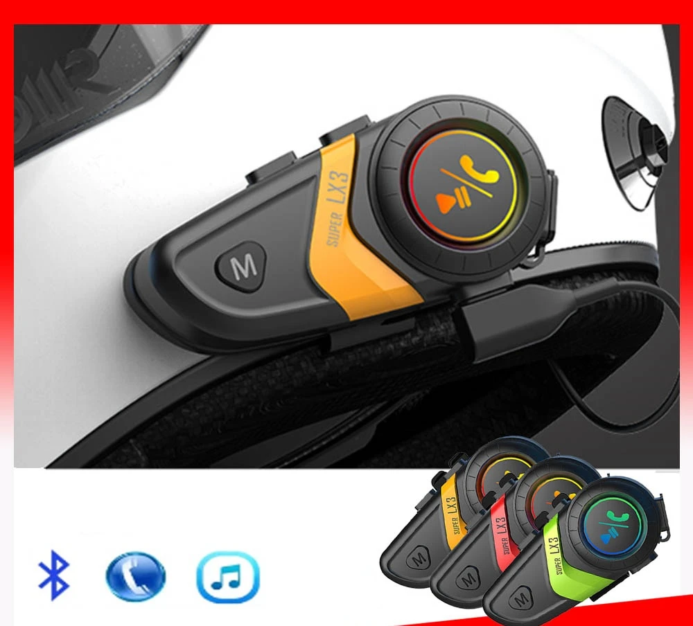 

Bluetooth 5.0 Motorcycle Helmet Headset No Intercom Function Handsfree Headset Microphone Waterproof Moto Interphone Headset