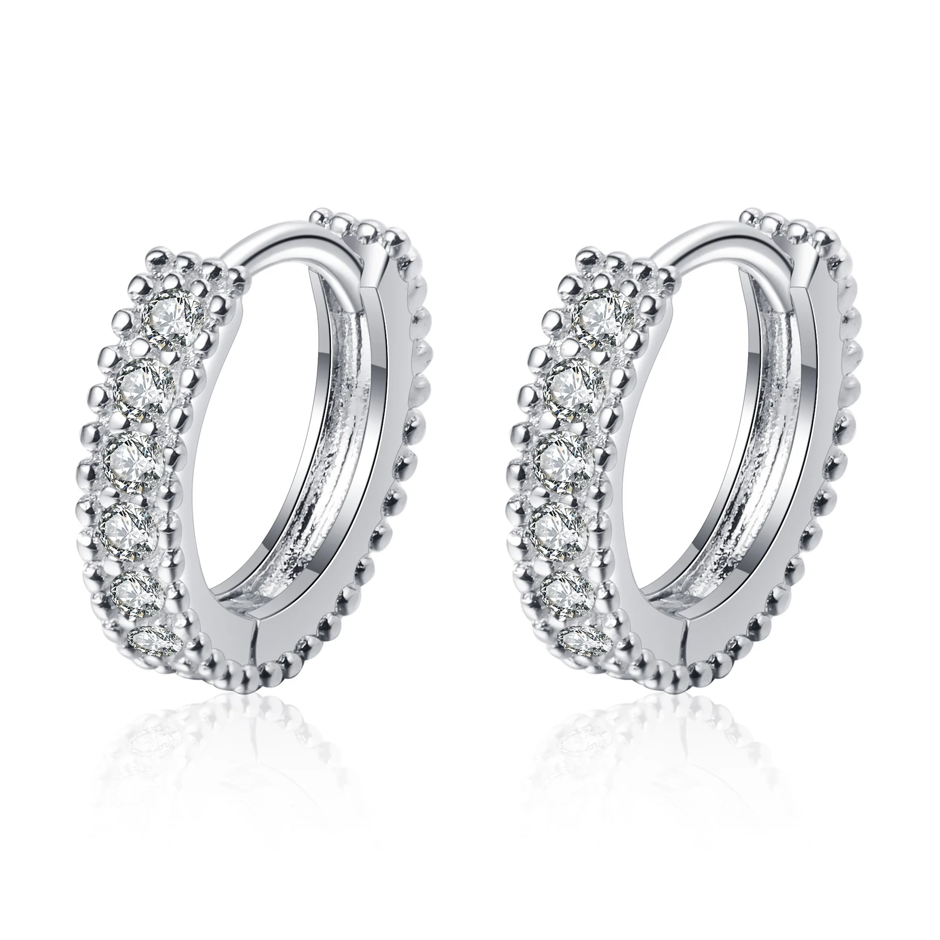 

Серьги-кольца женские из серебра 925 пробы, с муассанитом