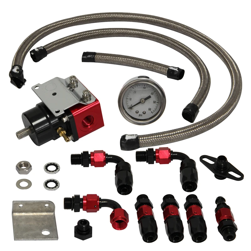 

Universal Adjustable Fuel Pressure Regulator with Pressure Gauge & 6AN Fuel Hoses