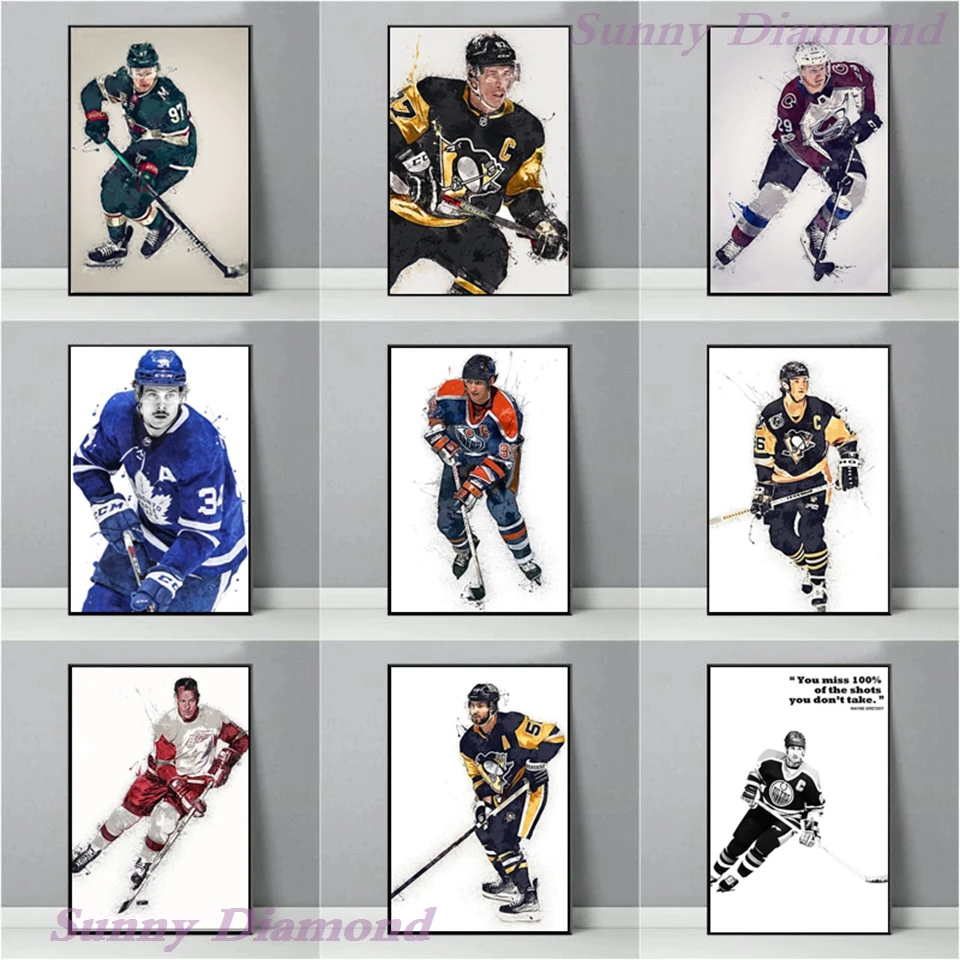 

Ice Hockey Portrait Sport 5D Diy Diamond Art Painting Athlete Picture For Gym Kids Cross Stitch Kits Drill Home Decor Cuadros