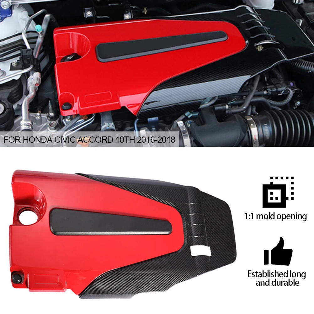 

Car Engine Cover Bonnet Hood Carbon Fiber Style ABS Fit for Honda Civic Accord 10Th 2016 2017 2018