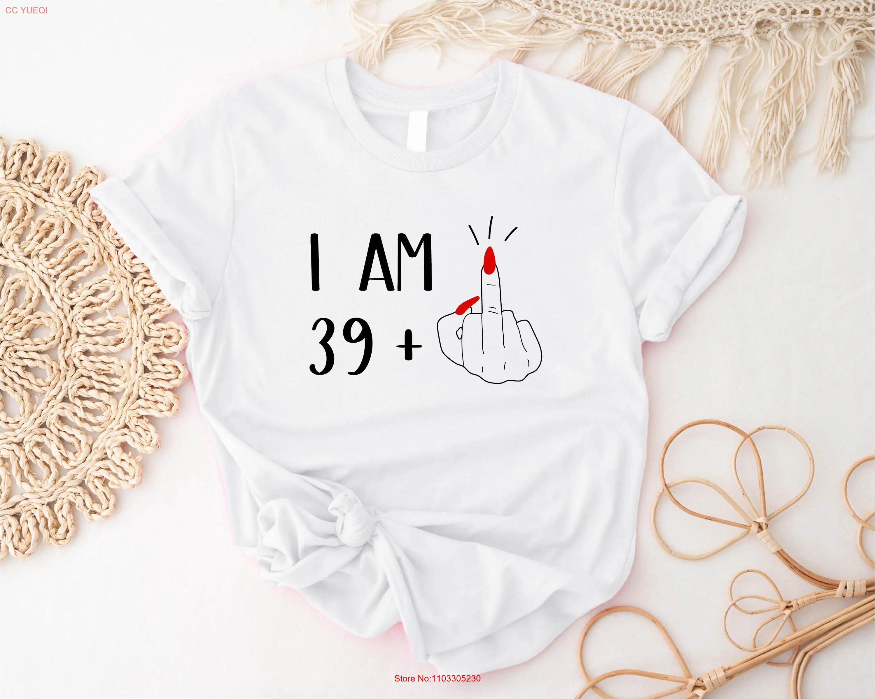 Футболка с средним пальцем I Am 39 женская футболка на 40-летие тридцать девять лет