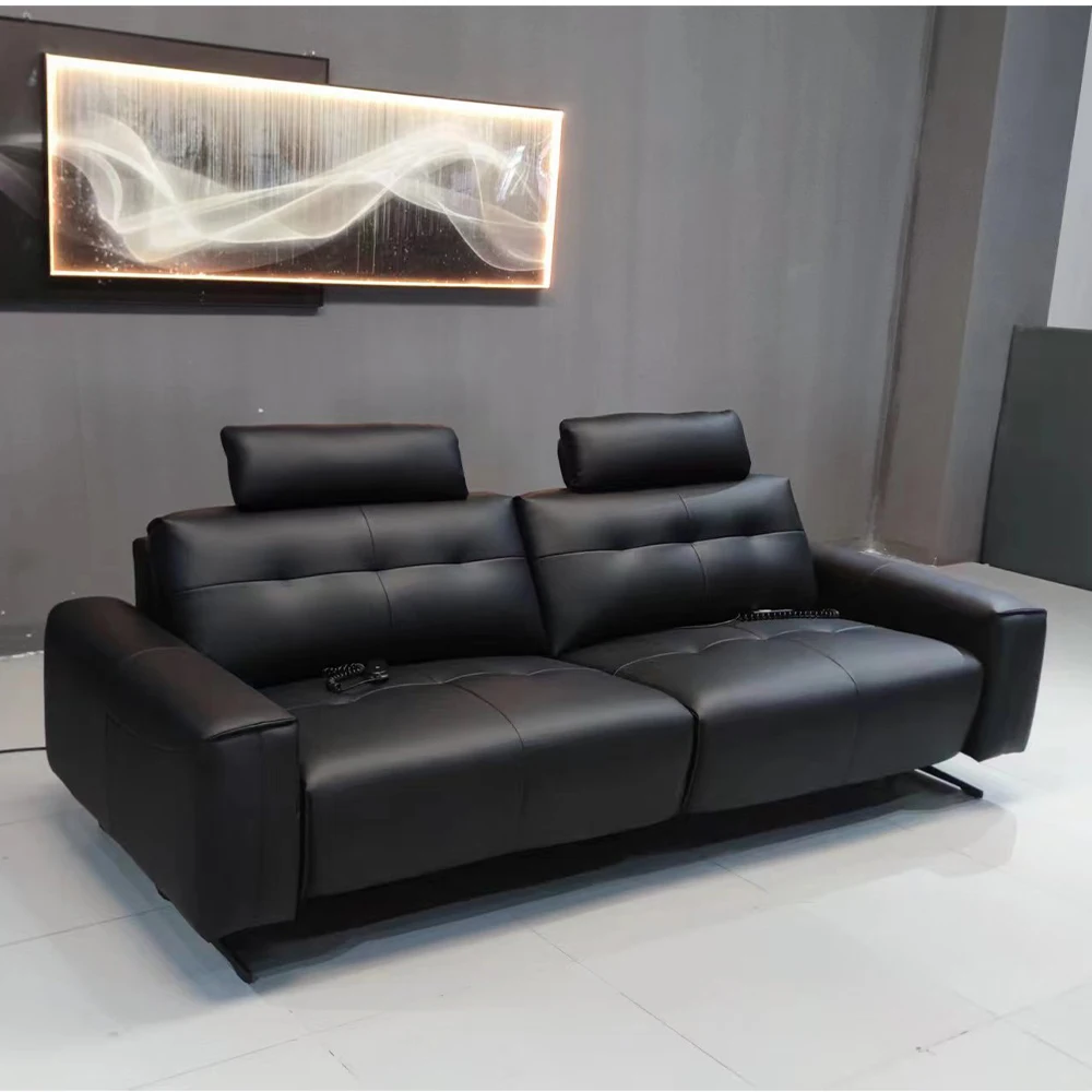 

MANBAS Genuine Leather Recliner Sofa Italian Leather Couch Sectional Sofa Set with Executive Chair Electric Recliner Chairs