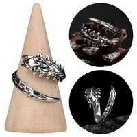 gift adjustable jewelry accessories coiled bone centipede ring open rings punk style hip hop