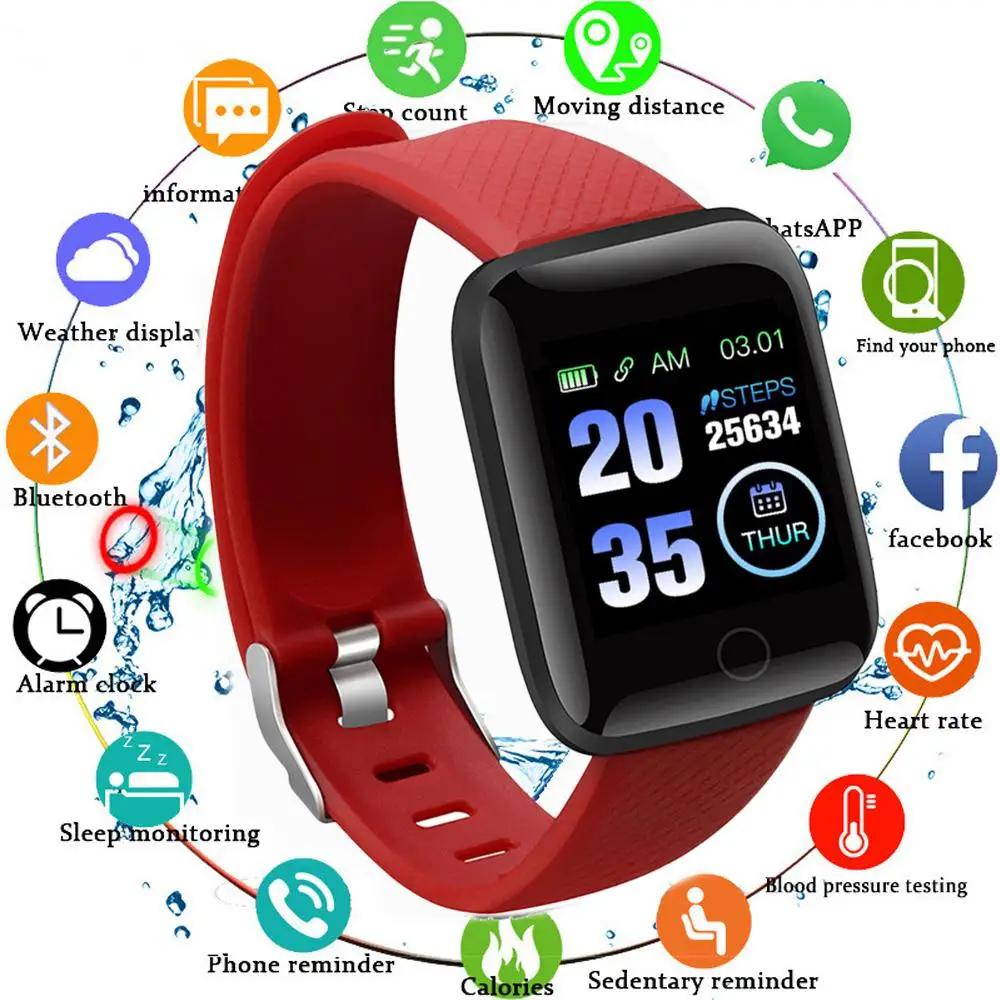 

116 PLUS smart bracelet watch color screen heart rate blood pressure monitoring track movement IP67 waterproof фитнес браслет