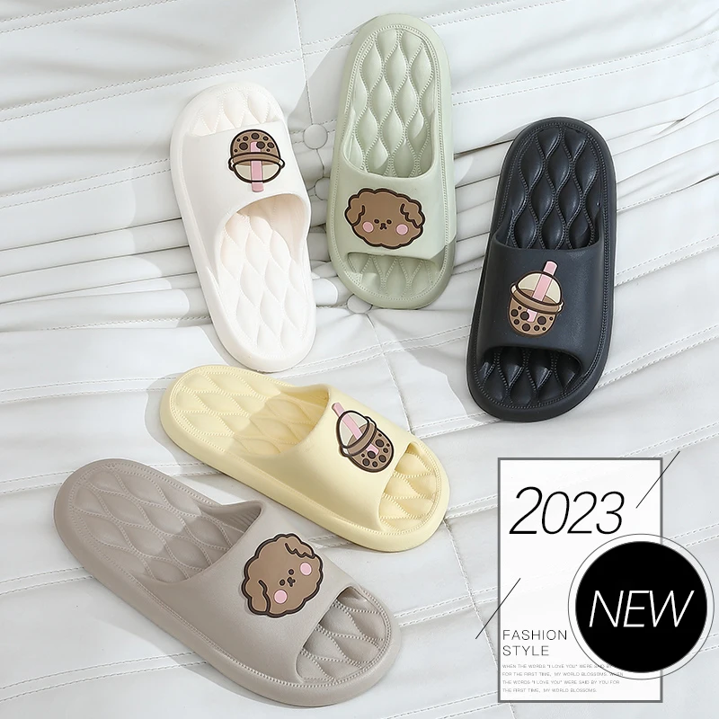 New EVA Womens Mens slippers Sofa Slides Sandals Soft indoor Bath Home slippers Ladies Flat Sole Anti-slip Mute Summer Shoes