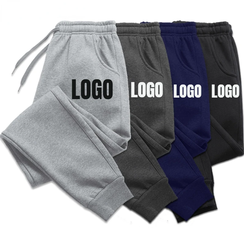 Custom LOGO Pants Men Women Long Autumn Winter Fleece Warm Casual Sweatpants Soft Sports Pants Jogging Pants 5 Colors