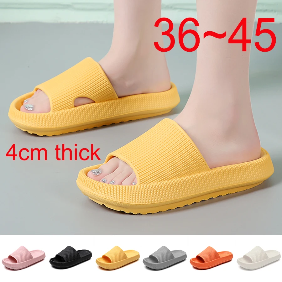

Thick Comfortable Women's Summer Slippers for Home Bathroom Men's Shoes Footwear Female Mules Slides Sandals Indoor Flats Woman