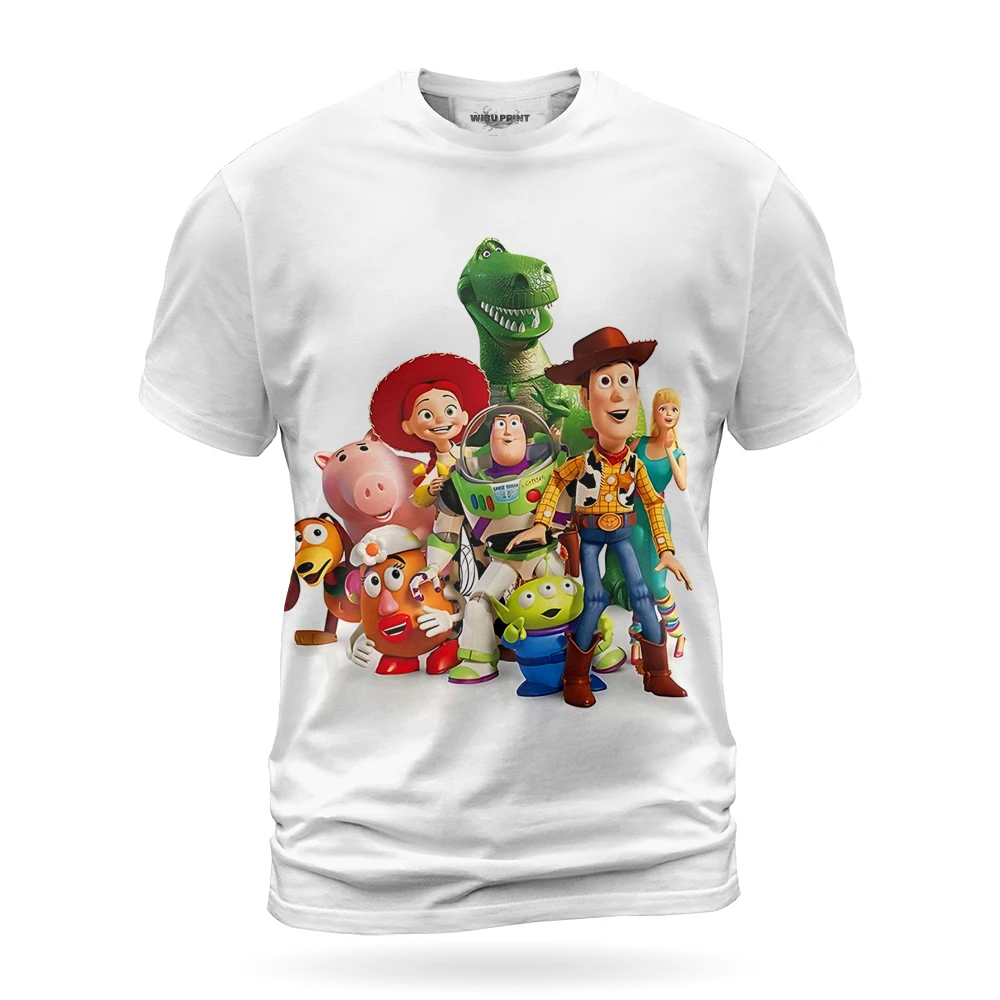Футболка à col rond imprimé Toy Story pour enfants haut cosplay Kawaii rue loisirs sport couple nouveau été 2024