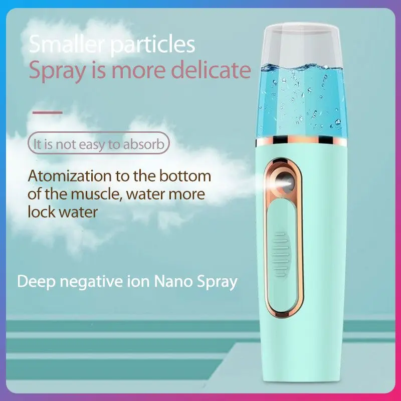 

Nano Mist Sprayer Facial Steamer Water Replenishing Meter Moisturizing Cold Spray Body Nebulizer Portable Hand-held Beauty Tools