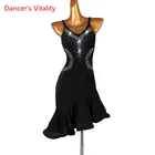 Новый стиль, костюм для латинских танцев, сексуальное платье из спандекса со стразами для латинских танцев, платья для латинских танцев