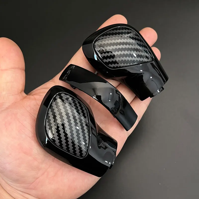 Хромированная матовая с кожаной ручкой переключения передач боковая крышка DSG