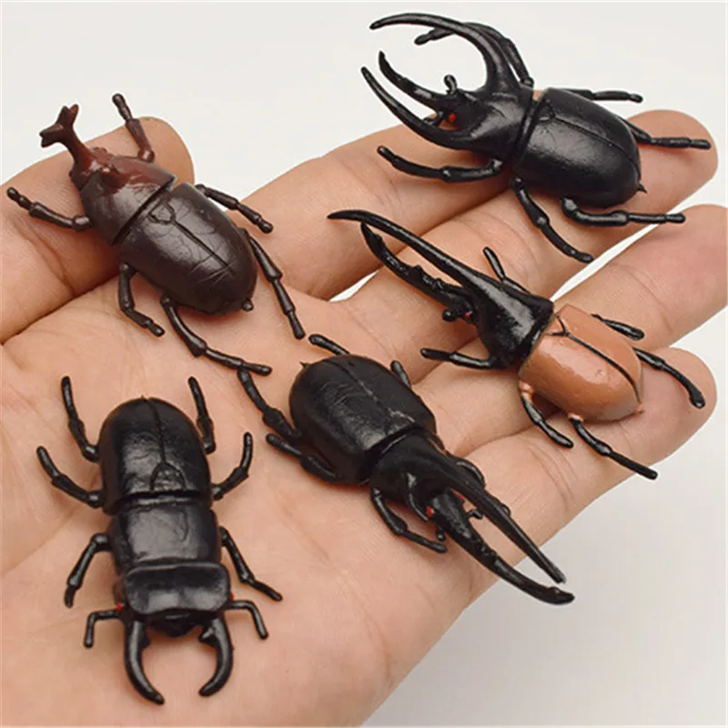 

3pcs Simulation Beetle Toys Special Lifelike Model Novelty Insect Toy Nursery Teaching Aids Joke Funny Novelty Toys Random