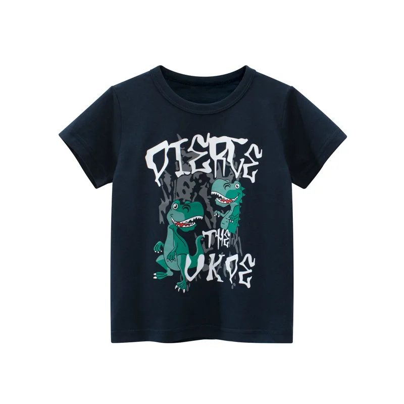 

Summer Baby Boy Short Sleeve T Shirt Kids Clothes Toddler Boys Cartoon Dinosaur T-shirt Cotton Shirts Tops Boutique Outfits