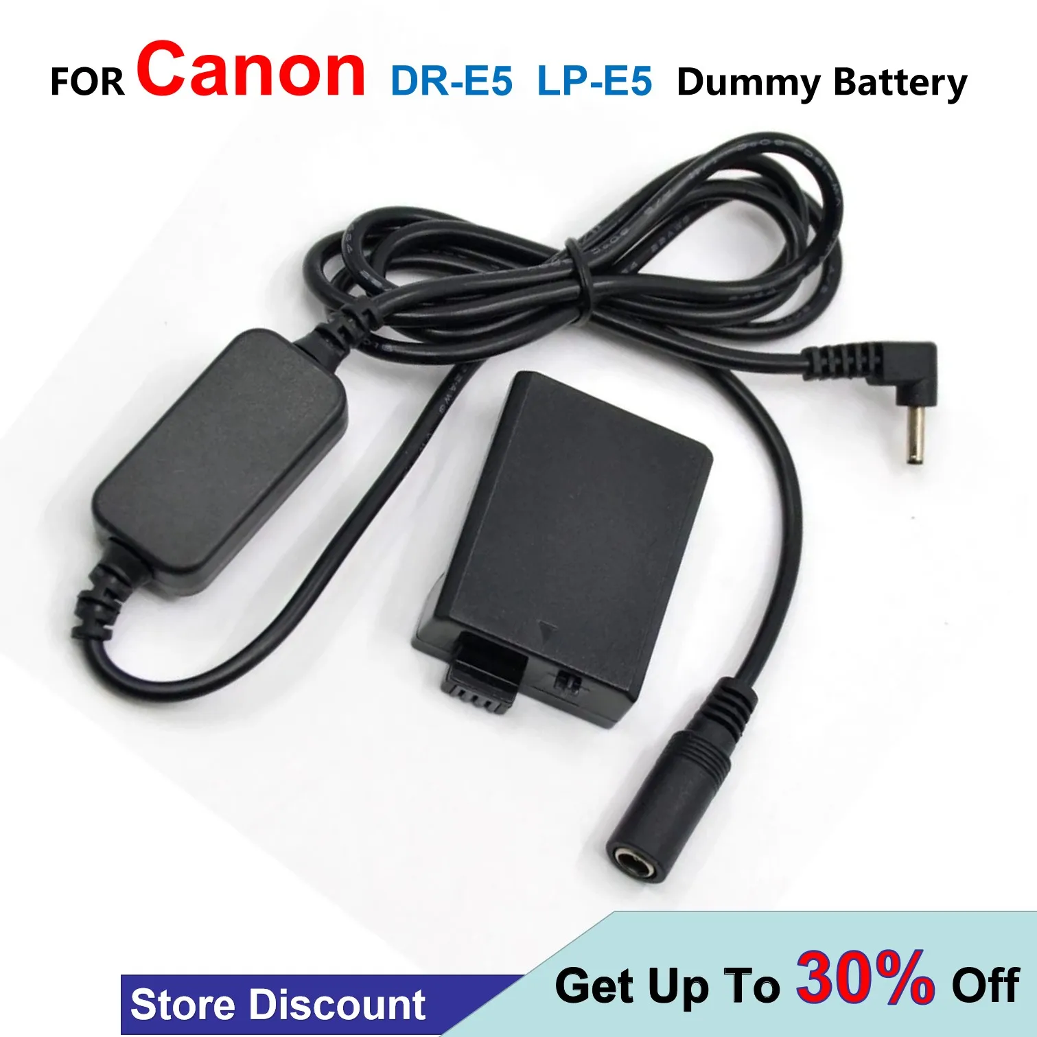 

DR-E5 DC Coupler LP-E5 LPE5 Dummy Battery + Power Bank 5V USB Cable Adapter For Canon EOS 450D 500D 1000D XS XSi T1i