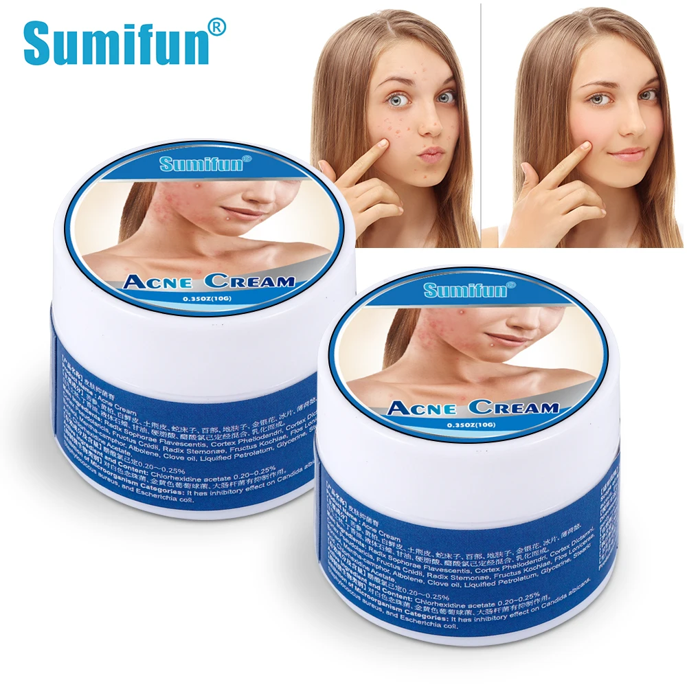 

10g Sumifun Tea Tree Oil Acne Cream Facial Beauty Moisturizing Gel Lighten Acne Marks Whiten Oil Control Acne Removal Skin Care
