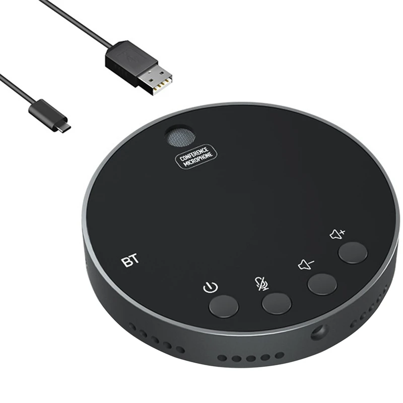

Настольный USB-микрофон Bluetooth 360, беспроводной конденсаторный компьютерный микрофон с функцией отключения/громкости и динамиком