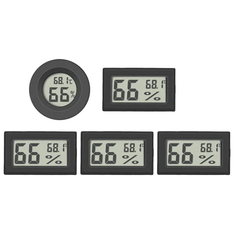 

5PCS Indoor Black For MINI Digital Thermometer Hygrometer Room Thermometer Room Thermometer Temperature And Humidity Meter