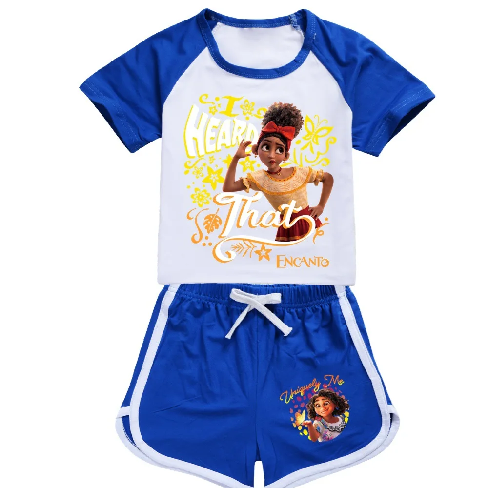 

Disney 2022 Summer Baby Encanto T Shirt Kids Casual Homewear Toddler Boys T Shit +Shorts 2PCS Sets Toddler Girls Outfits 2-16