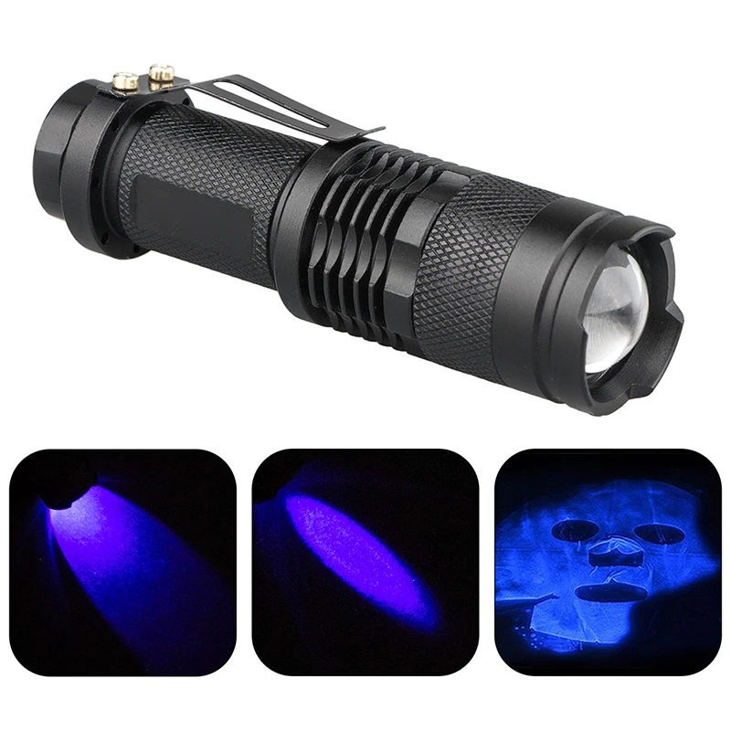 

Led UV Flashlight Purple Blacklight For Money Cash Checker Detection Ultra Violet Flash Light Torch AA Battery Torch Lamp