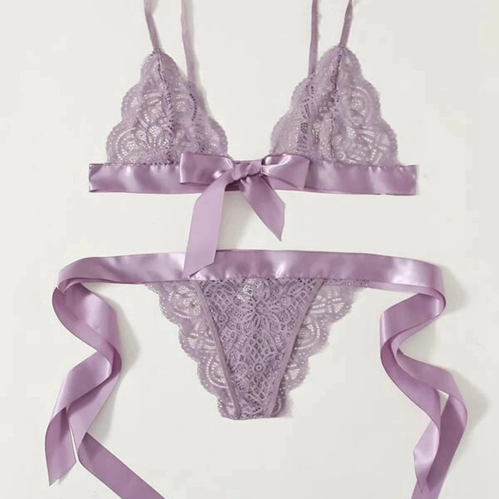 

Women Lingerie Set Bra Thong Sexy Bandage Hollow Out Underwear Set Fashion Female Sexy Lingerie Set Erotic Costumes Nightwear