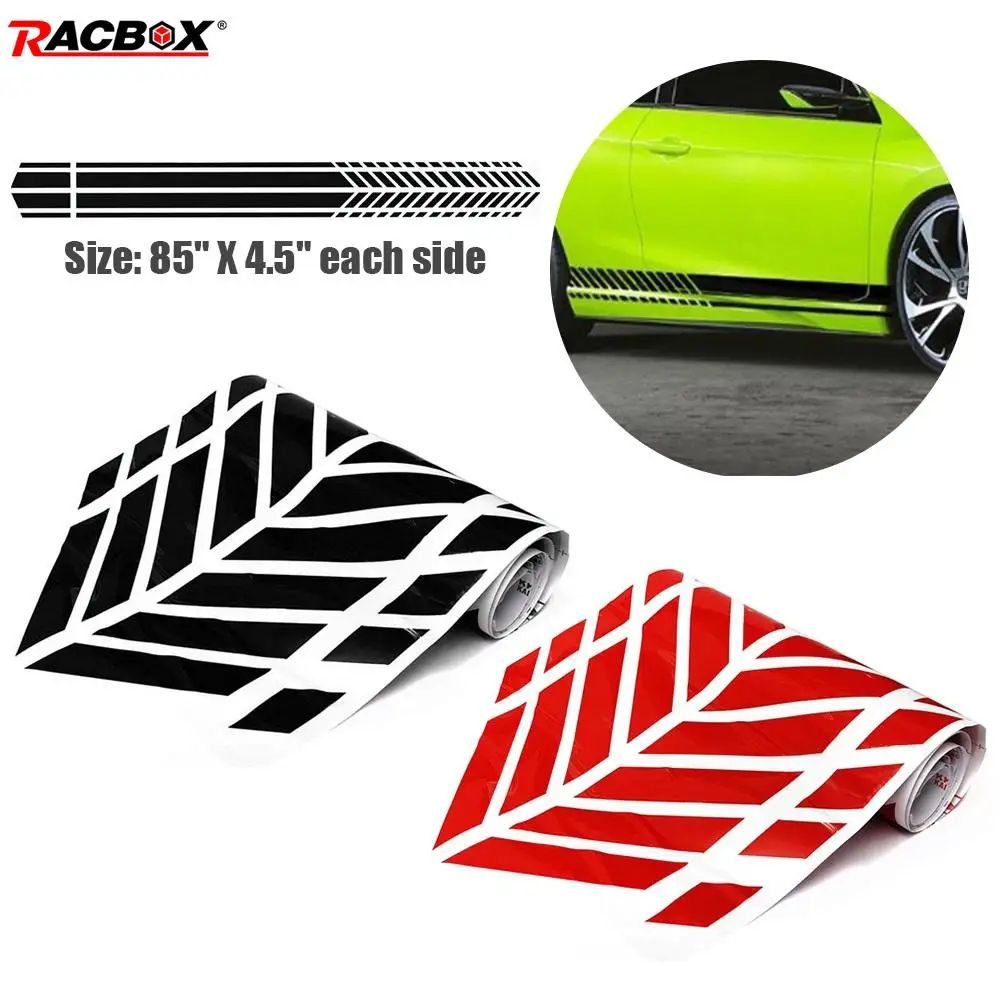 

Набор стикеров для боковой юбки гоночного автомобиля 85x4,5 дюйма, длинная полоса, скрытие царапин, автомобильная виниловая пленка, оберточна...