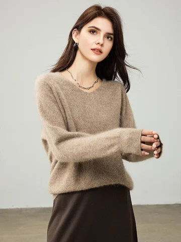 SuyaDream женские пуловеры из кашемира и шерсти хаки