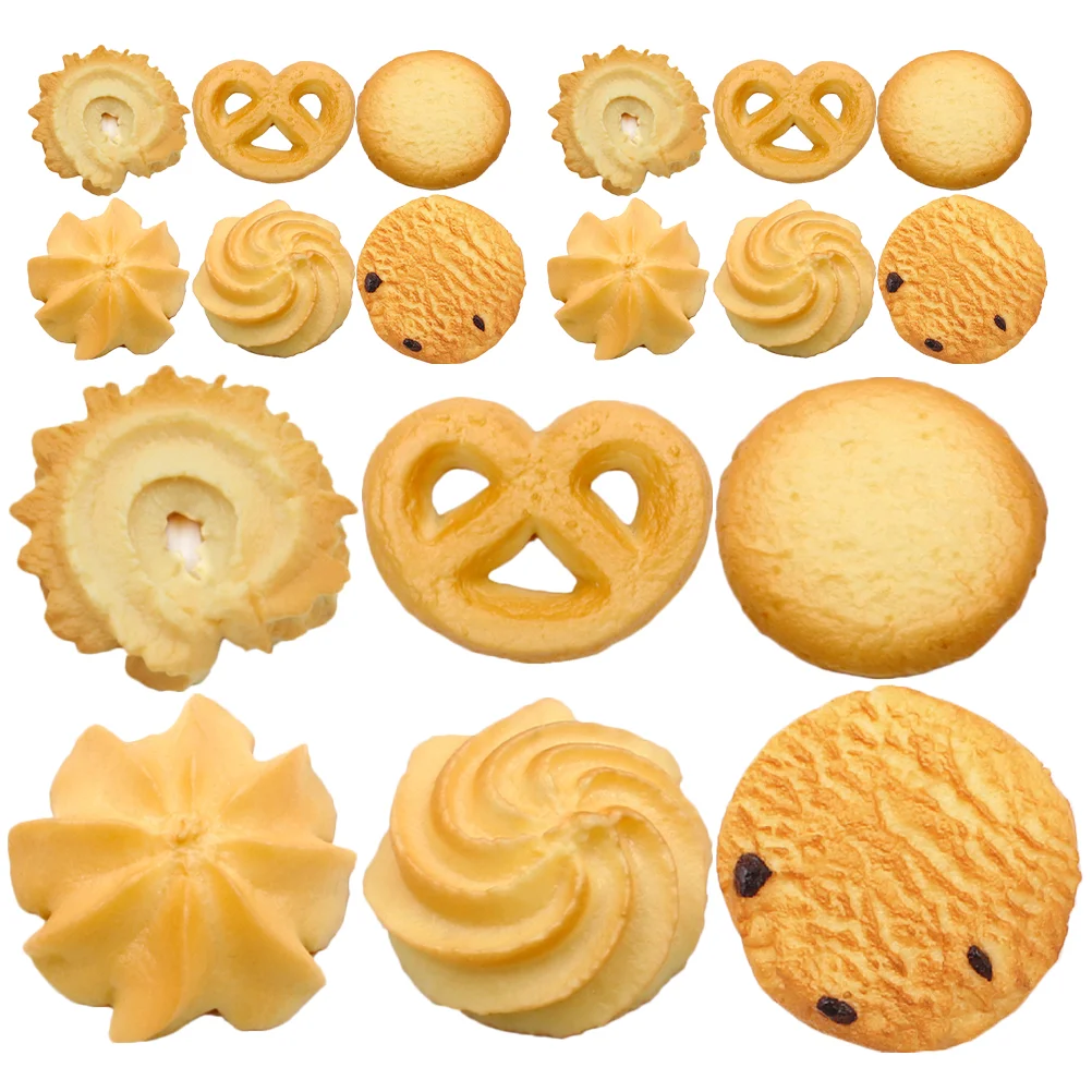 

18 Pcs Cookies Model Biscuits Simulation Cupcake Decor Play Toy Bakery Decoration Chocolate Fake Adornment Props Food Plaything