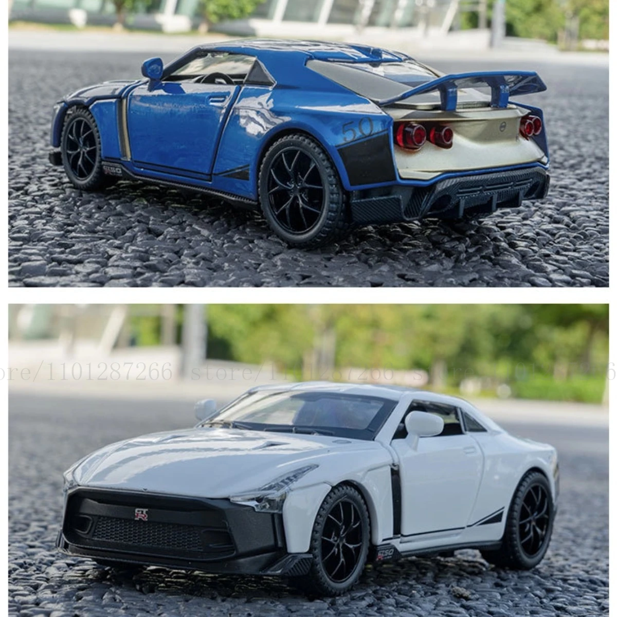 1:32 Nissan GT-R R50 автомобильная игрушка с подсветкой звук двигателя Toyota Audi литые