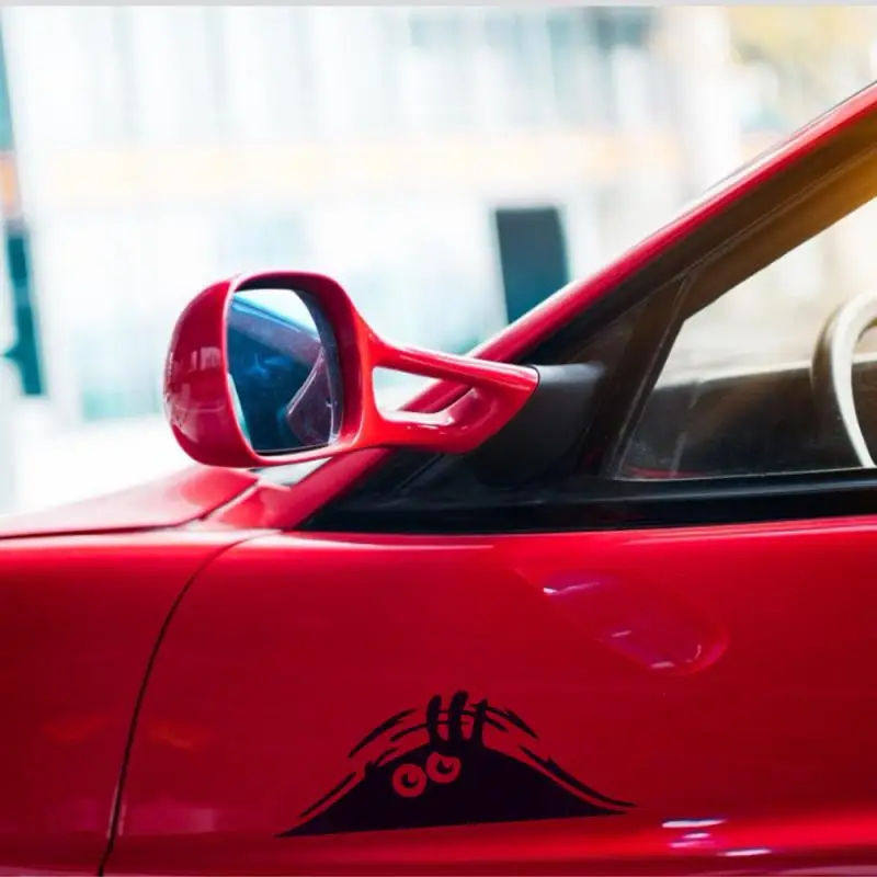 Автомобильная забавная креативная 3d-наклейка с большими глазами черная наклейка