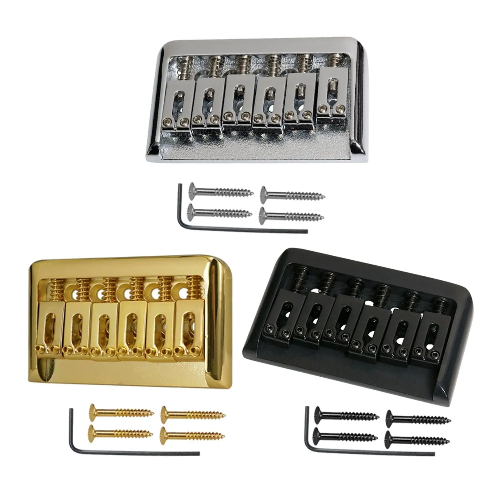 

Non Tremolo Rigid Tail Bridge Saddle Guitar Bridge with Mounting Screw And Hex Wrench for Guitar Spare Parts