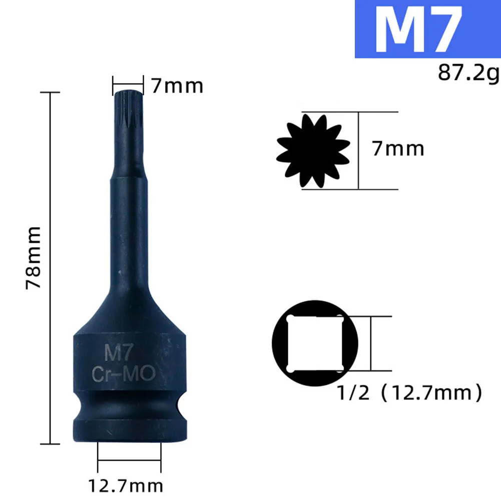 3-дюймовый M5-M19 1/2-дюймовый приводной ключ торцевой адаптер 12-точечная торцевая