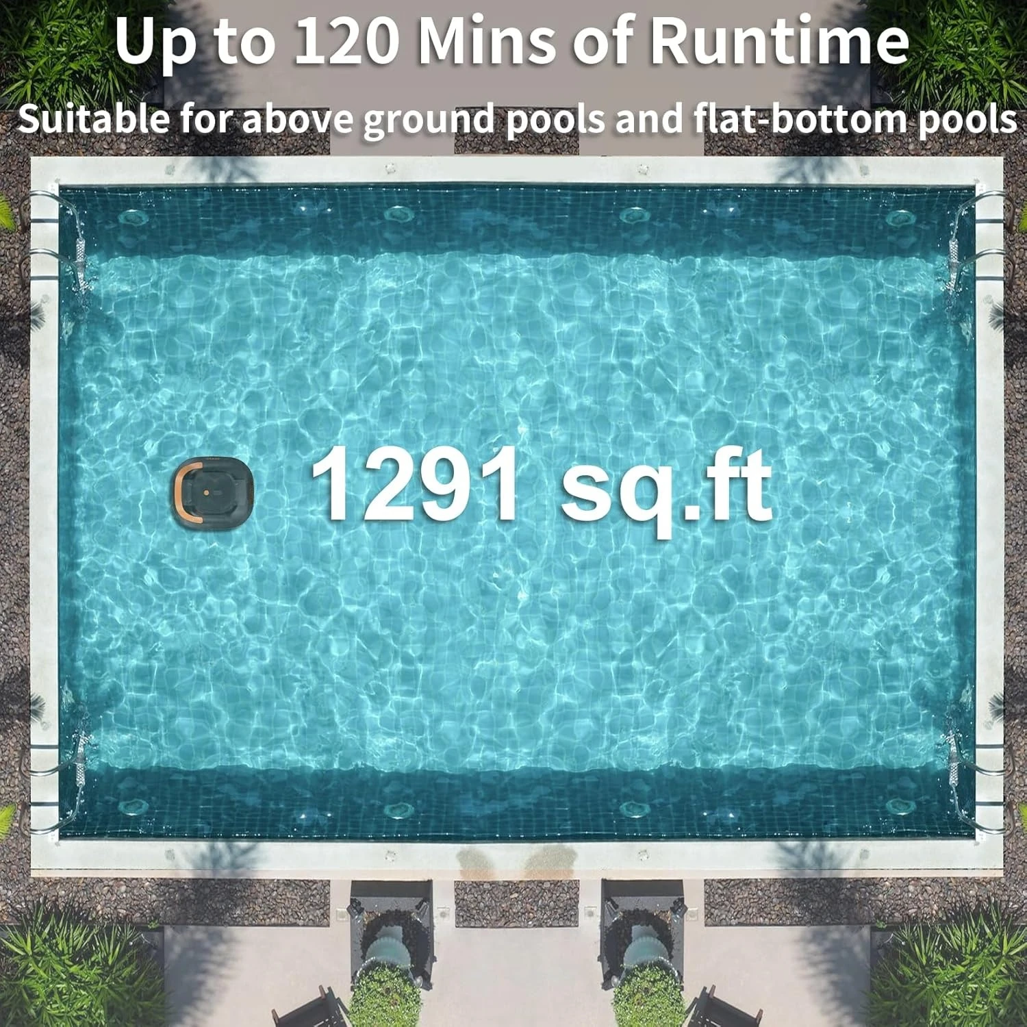 Беспроводной робот-пылесос для бассейна время работы 120 минут двойные