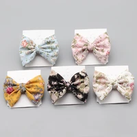 childrens small floral bow hair clips cute fashion side bangs clips princess baby hair accessories holiday birthday gifts