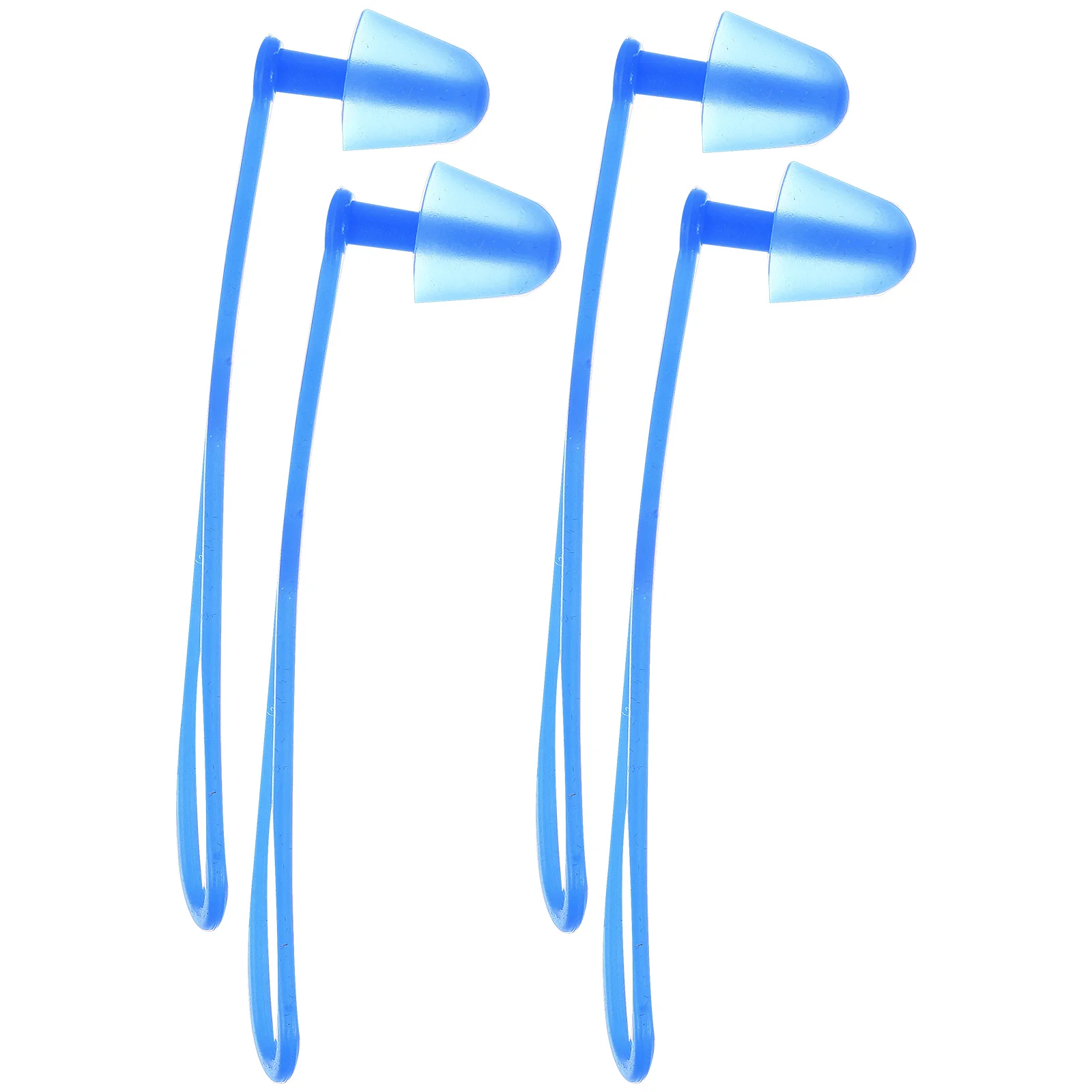 

2 Pair of Silicone Swimming Ear Plugs Ergonomic Underwater Waterproof Diving Earplugs with Hanging Rope for Adults Children