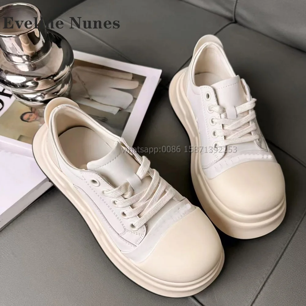 Женские туфли-брюки на платформе с перекрестной шнуровкой круглым носком