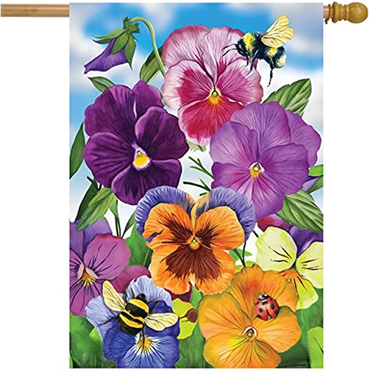 

New Pansies Spring House Flag