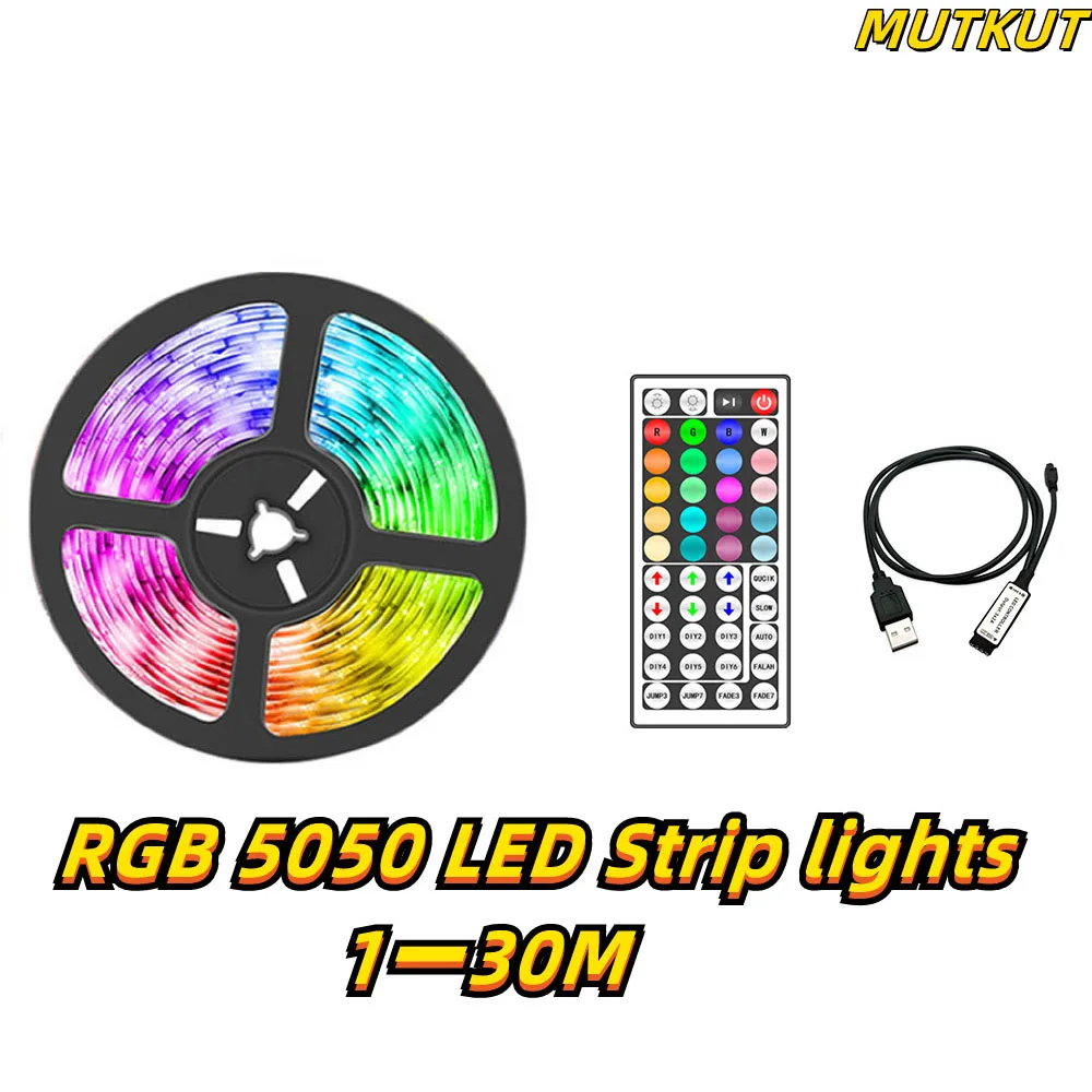 

44KEY Remote Control LED Strip Light USB5V RGB 5050 Lamp Flexible Diode Suitable For Room Kitchen Party Decor Luces Holiday Gift