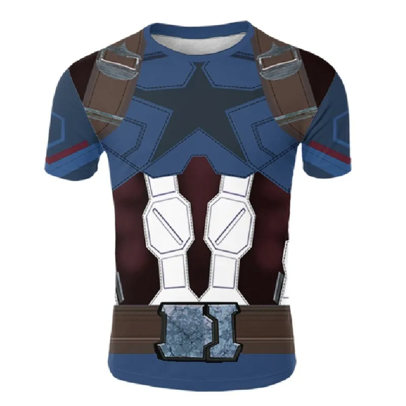 Футболка мужская для фитнеса топ с коротким рукавом и 3D-принтом из мультфильма