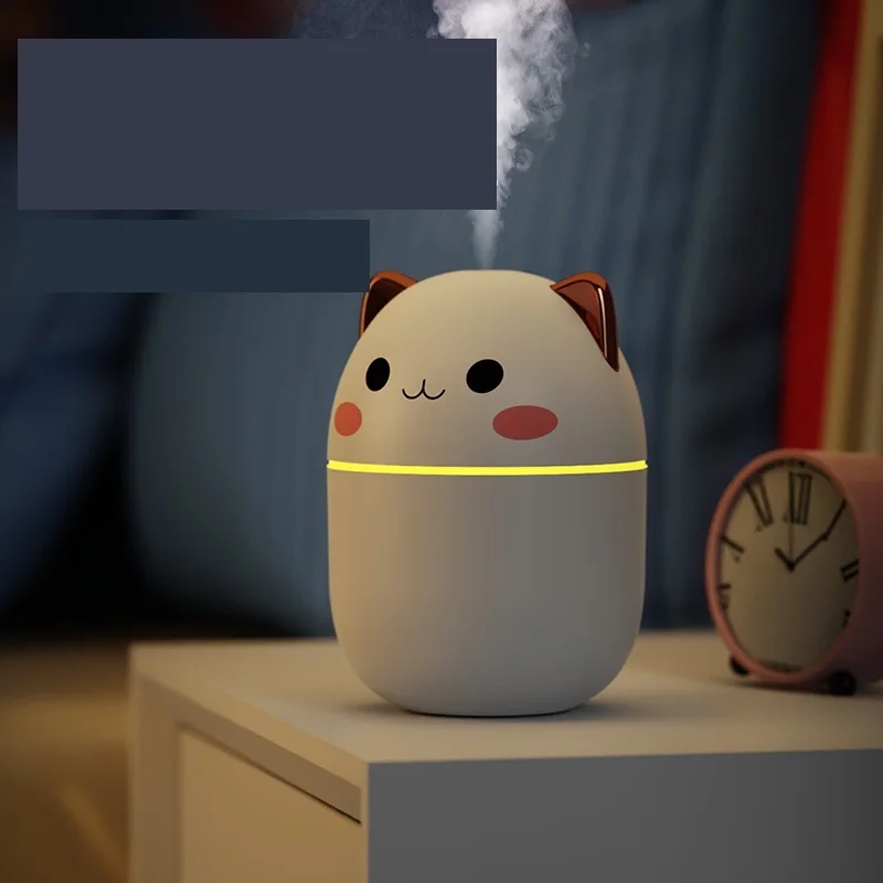 

200ml Air Humidifier Cute Kawaiil Aroma Diffuser With Night Light multicolor Cool Mist For Bedroom Home Car Purifier Humificador