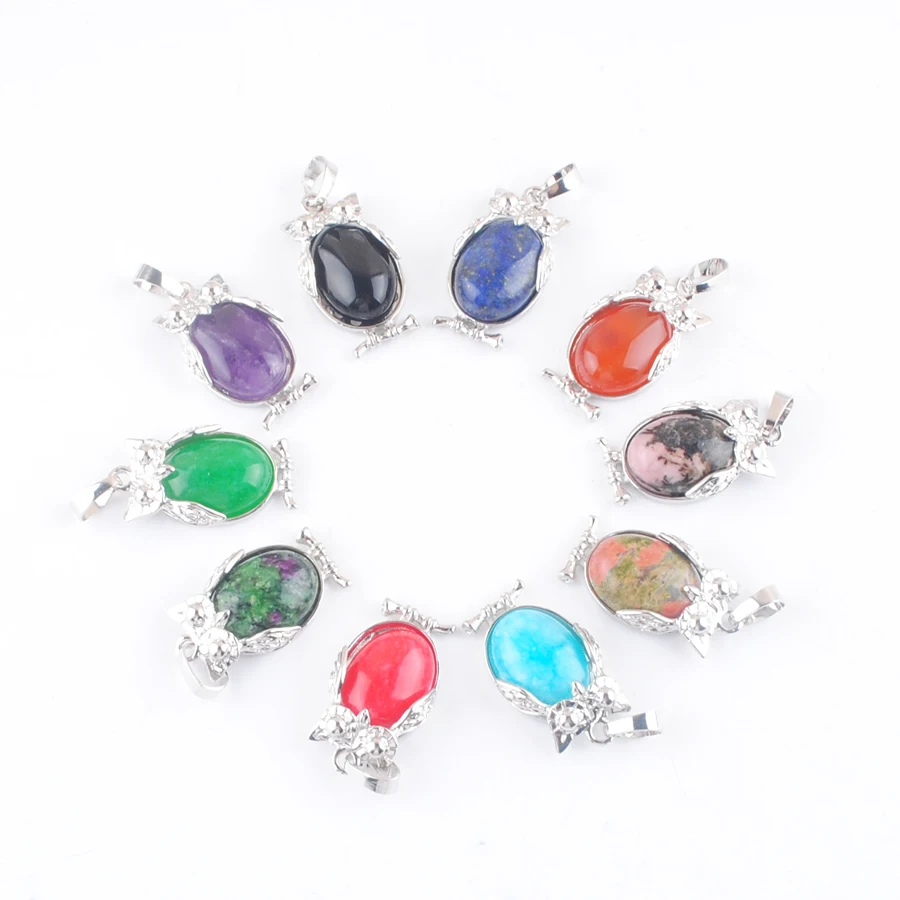 

10Pcs/Lot Natural Stone Tiny Owl Pendants Reiki Lucky Animal Cute Charm Jewelry Women Man Gift Accessories TBN499