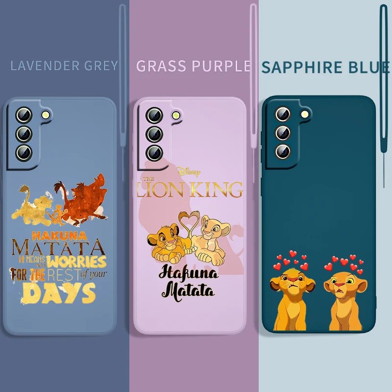 

The Lion King Disney For Samsung Galaxy S22 S21 S20 FE S10 Note 20 10 Plus Lite Ultra Liquid Silicone Soft Rope Phone Case