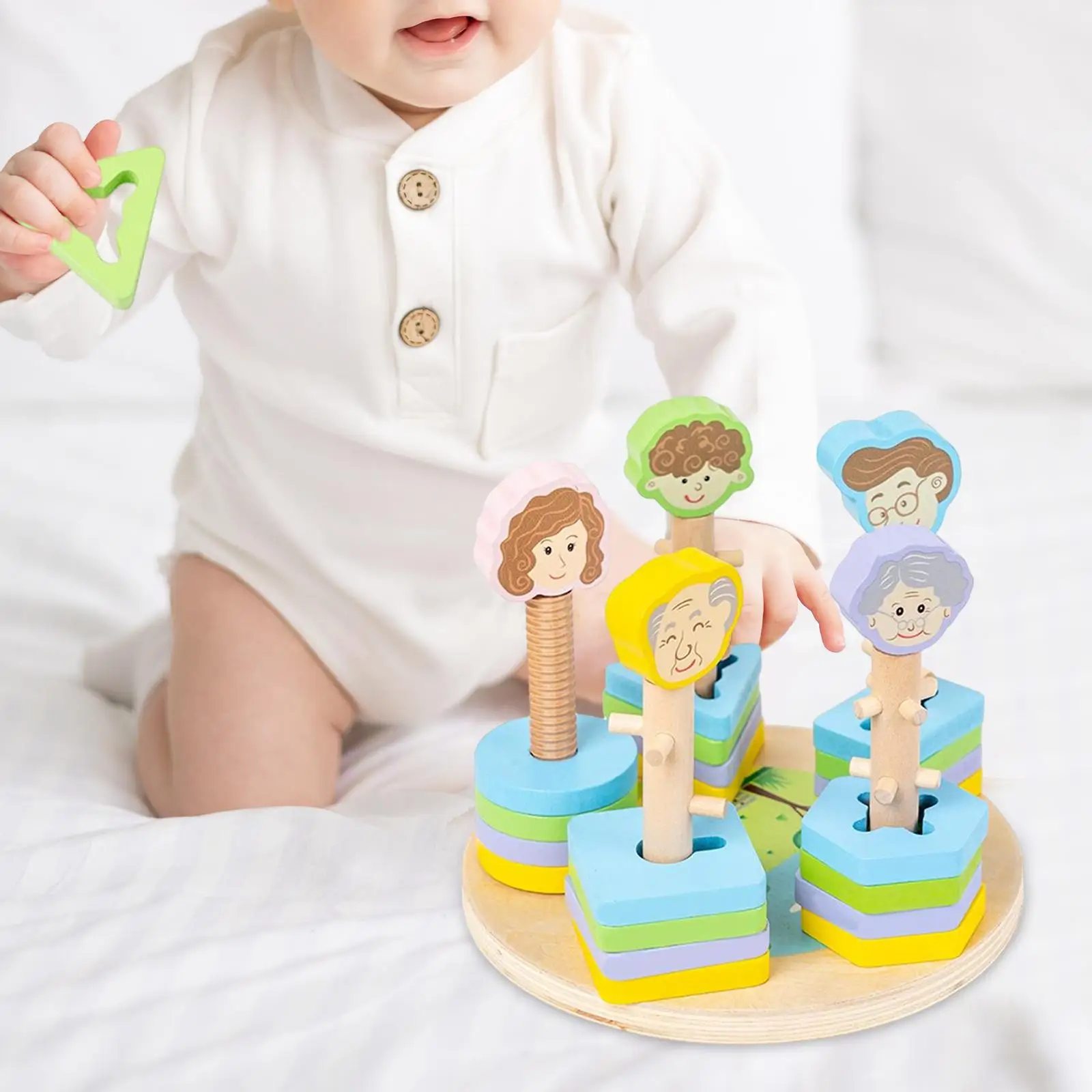 

Shape and Color Sorter and Stacking Early Educational Geometric Stacker for