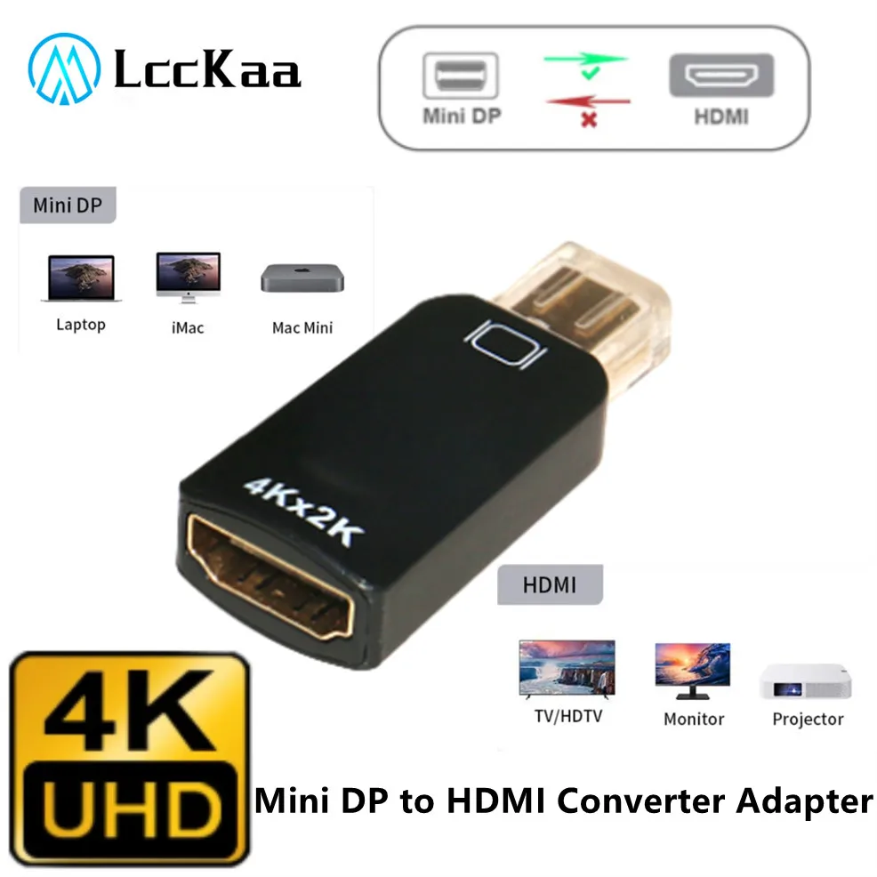 

Mini Displayport To HDMI-compatible Converter 4k TV Projector DP 1.4 Mini Display Port To HDMI Adapter For Laptop iMac Mac mini